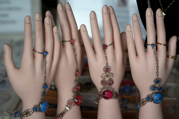 many stone pendant at the market