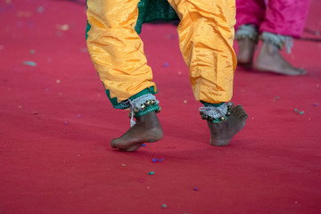 India traditional dance foot detail