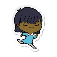 sticker of a cartoon woman