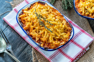 Swiss style potato rosti and pork bake