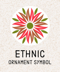 Obraz premium Mandala geometric mosaic. Logo templates for spa and yoga center. Indian antistress medallion. Relax symbols pattern. Abstract henna flower icon