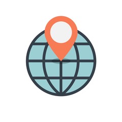 Location on globe icon