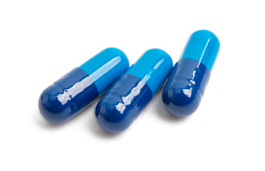 blue capsules isolated