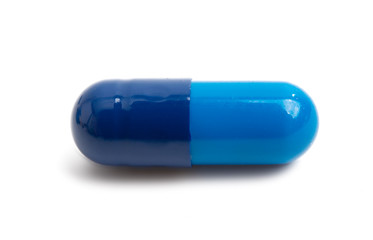 blue capsules isolated