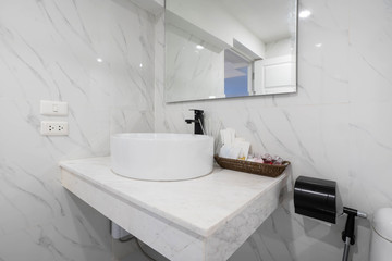 beautiful interior real bathroom features basin