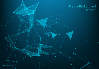 Abstract technology background. Science background. Big data. Background vector. Plexus effect. Network connection structure. Vector illustration.