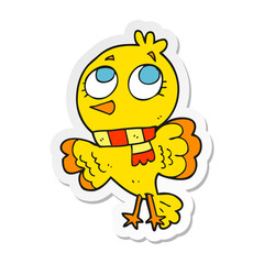 sticker of a cute cartoon bird
