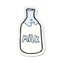 sticker of a cartoon bottle of milk