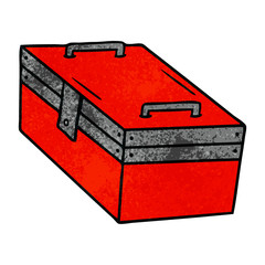textured cartoon doodle of a metal tool box