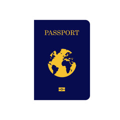 Flat design of passport icon. Vector template or mock up isolated on white background. 