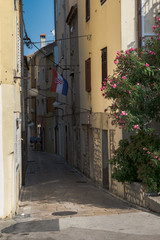 Narrow street in the old historical town of Zadar, Croatia