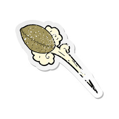 retro distressed sticker of a throwing football cartoon