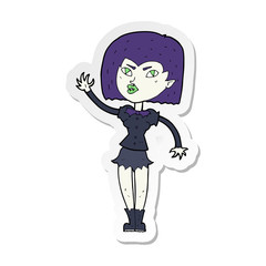 sticker of a cartoon pretty vampire girl