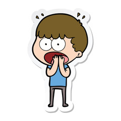sticker of a cartoon shocked man