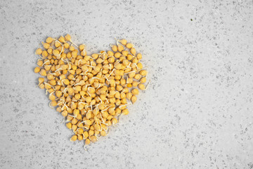 Bowl of sprouted chick peas