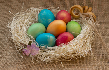 Colored Easter eggs.