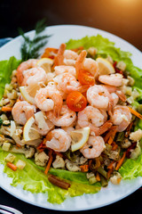 Delicious sauteed shrimp with seasoning