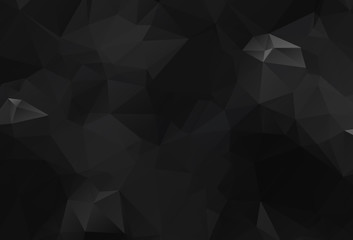Black abstract geometric, low poly style vector illustration graphic background