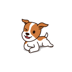 Vector cartoon character cute jack russell terrier dog for design.