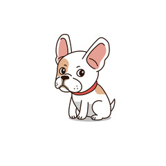 Cartoon character cute french bulldog for design.