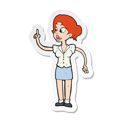 sticker of a cartoon woman with great idea