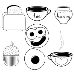 set of breakfast icons