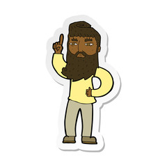 sticker of a cartoon man with idea