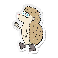 sticker of a cute cartoon hedgehog