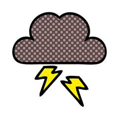 comic book style cartoon storm cloud