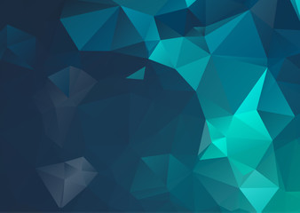 Blue Dark geometric rumpled triangular low poly origami style gradient illustration graphic background. Vector polygonal design for your business.