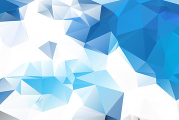 Blue White geometric rumpled triangular low poly origami style gradient illustration graphic background. Vector polygonal design for your business.