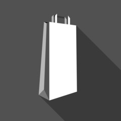 Flat design of white package mock up. Paper packaging for advertising isolated on grey background. Vector illustration. 