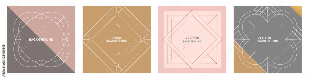 Aufkleber Vector set of design template and photo frames in simple modern style with copy space for text - social media stories and posts