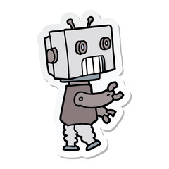 sticker of a cartoon robot