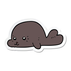 sticker of a cartoon baby seal