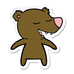 sticker of a cartoon bear