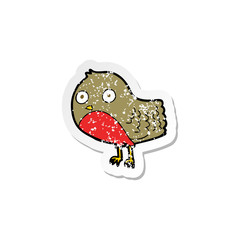 retro distressed sticker of a cartoon robin