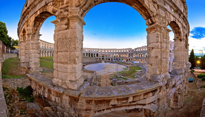 Arena Pula historic Roman amphitheater view
