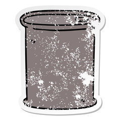 distressed sticker of a quirky hand drawn cartoon barrel