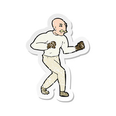 retro distressed sticker of a cartoon victorian boxer