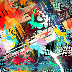 colored abstract seamless pattern in graffiti style. Quality illustration for your design - obrazy, fototapety, plakaty