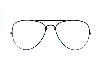 Eye frame glasses isolated on white background