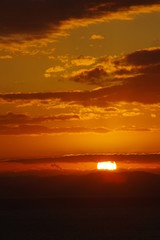 日本　海　朝焼け　静岡