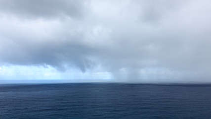 Raining on the sea