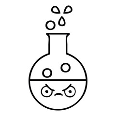 line drawing cartoon test tube