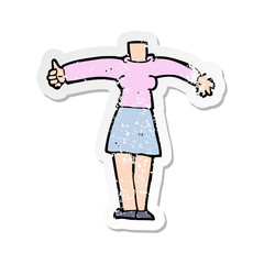 retro distressed sticker of a cartoon female body