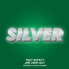 3D silver font effect with white light 
