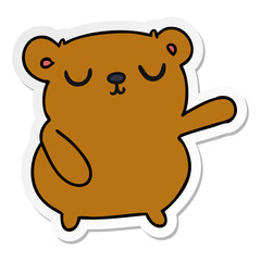 sticker cartoon of a cute bear