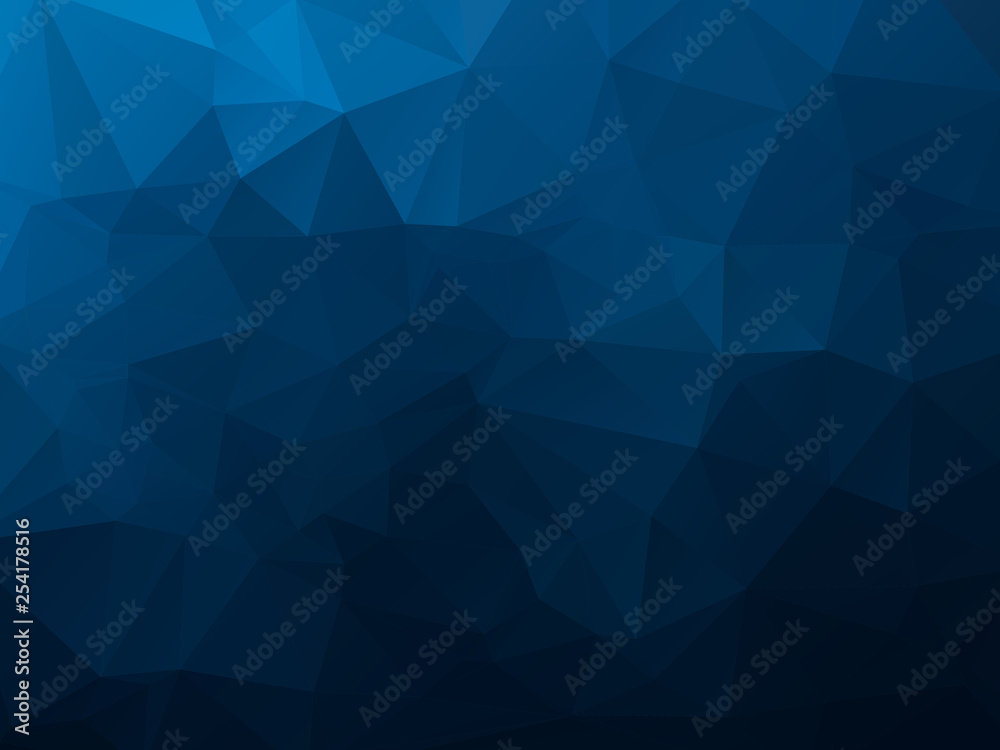 Wall mural abstract polygonal background, vector dark blue mosaic pattern