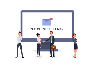 New meeting notification flat illustration